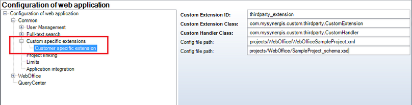 Configuration - Customer specific Extensions