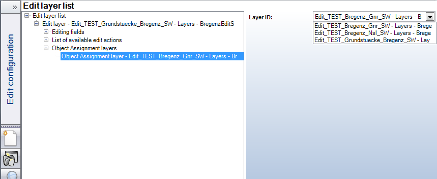 Configuration of object assignment layers