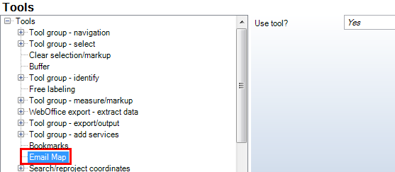 Email Map tool - WebOffice category
