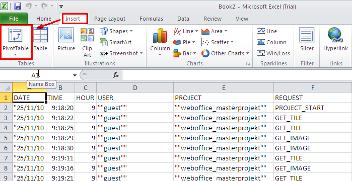 Insert a Pivot Chart in MS Excel