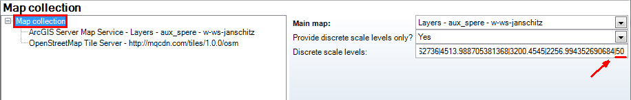 Providing an additional scale (...|50) for editing operations