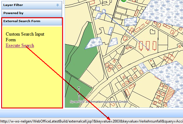 External GUI Module used as Search Input Form in WebOffice 10 R3 html client 