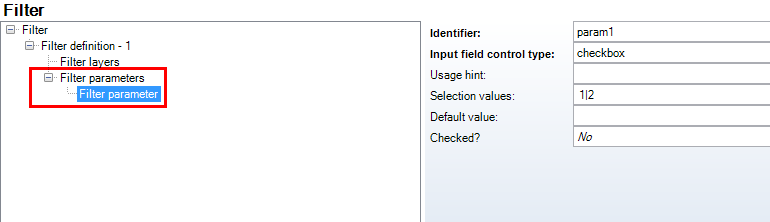 Filter parameters - WebOffice category