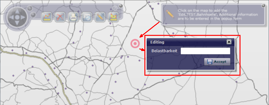 Creating a new point in WebOffice flex client