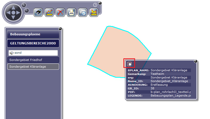 Raster Choice with territorial validity FC in WebOffice flex client - polygon linked to a raster plan