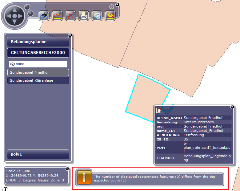 Raster choice with territorial validity FC - no raster plan available for the selected polygon