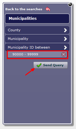 Defined search ranges can be deleted by pressing the x-button