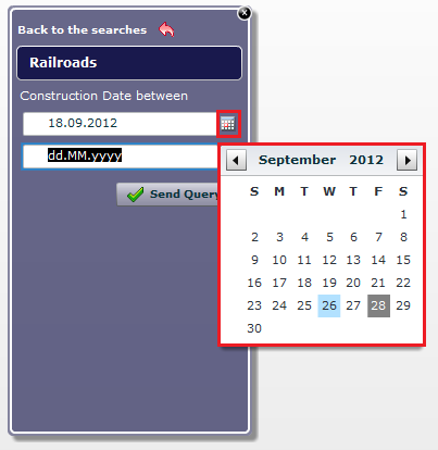 Select the date with the calendar form