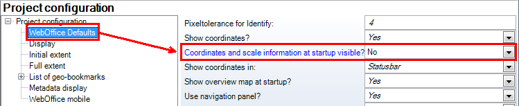 Scale box when starting the project Scale box when starting the project