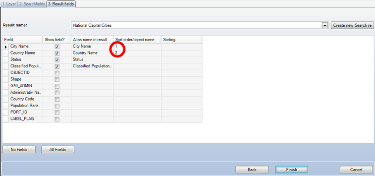 Full-text search wizard - step 3
