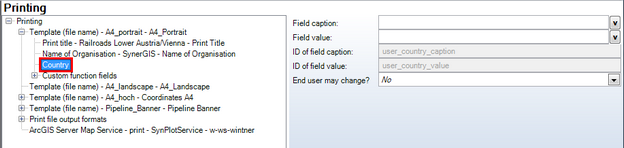 Country configuration