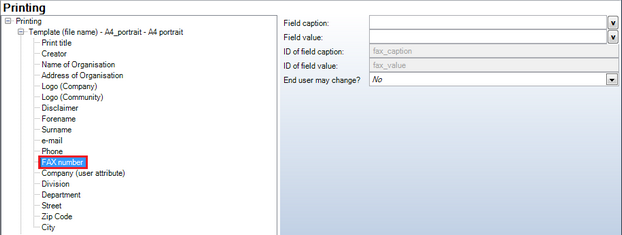 FAX number configuration