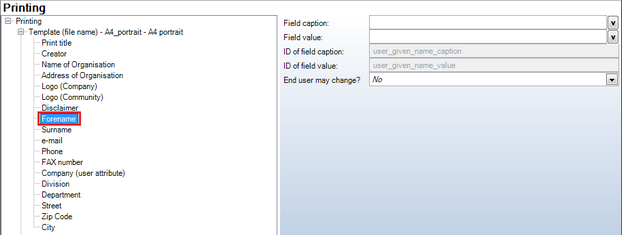 Forename configuration