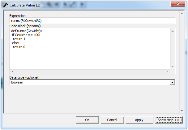 Geoprocessing model with integrated input validation - Calculate Value tool