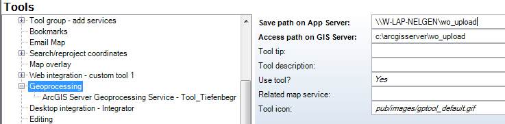 Geoprocessing tool configuration - WebOffice category Geoprocessing tool configuration - WebOffice category