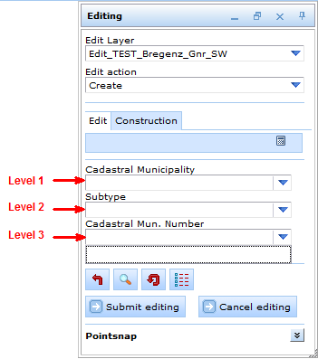 Hierarchical levels in the editing form - no values