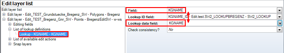 Configuration of hierarchical editing with lookups - field name of the feature class and lookup data field must have the same name