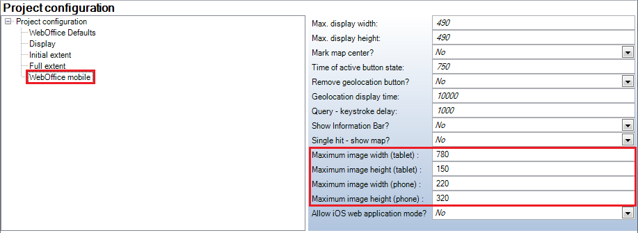 Configuration of Maximum Image Width and Height in WebOffice mobile