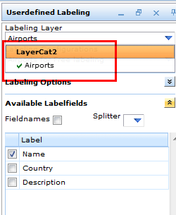 Free labeling with layer categories in WebOffice html client