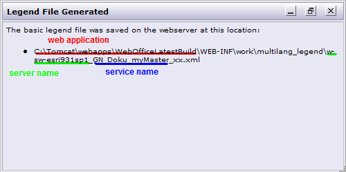 Legend File Generation successful - synadmin