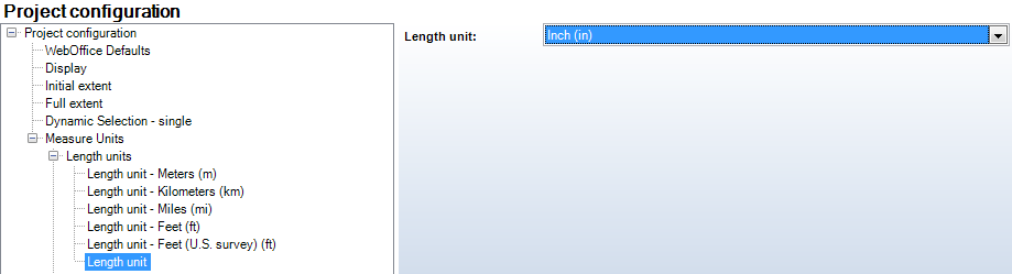WebOffice 10 R3 Project Configuration - Unit of Length