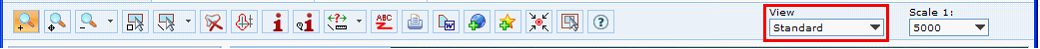 Views list box in the Toolbar