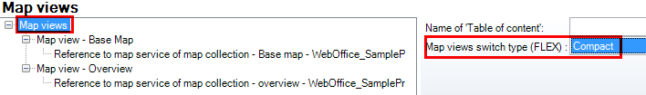 Map views switch type for WebOffice flex client
