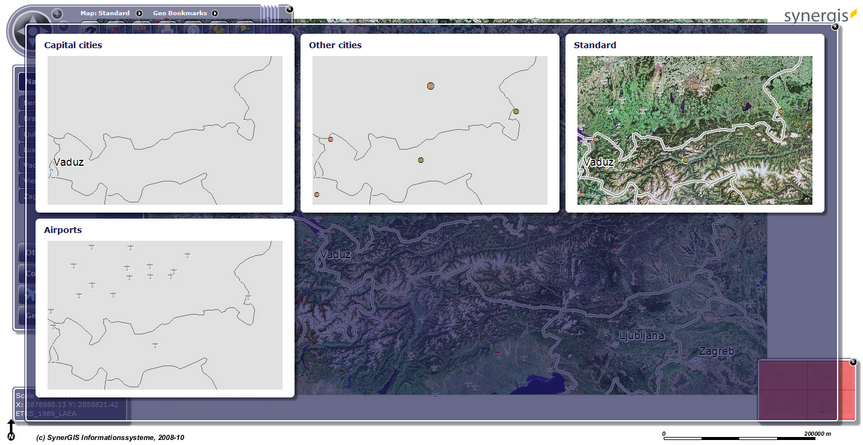 WebOffice flex client - Previews of configured map views