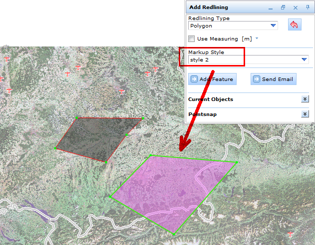 Style selection in Markup tool dialog - WebOffice 10 R3 html client