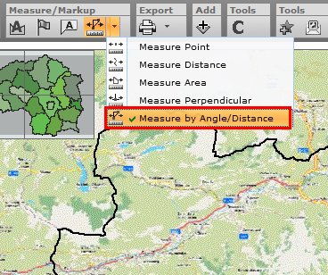 Tool ‚Measure by Angle/Distance’ in WebOffice 10 R3 client