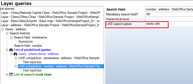 LIKE search option 'starts with'