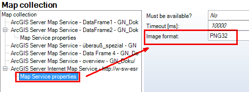 MSD map service properties