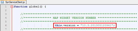 Version of the WebOffice map widget Version of the WebOffice map widget