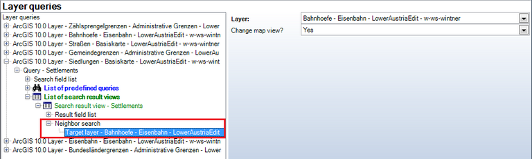 Neighbor search - target layer