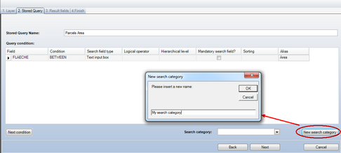Create new search category - Step 2