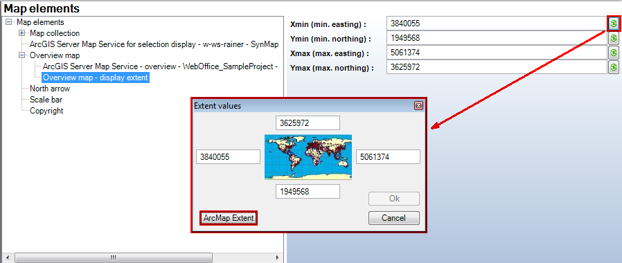 Using the current ArcMap extent.