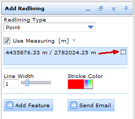 Point coordinates and copy to clipboard button in WebOffice 10 R3 client