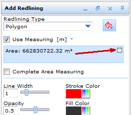 Area measures and copy to clipboard button in WebOffice 10 R3 client