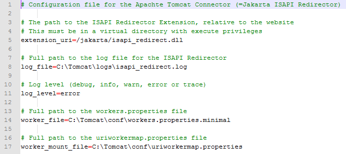 Adjusting parameters in "isapi_redirect.properties"