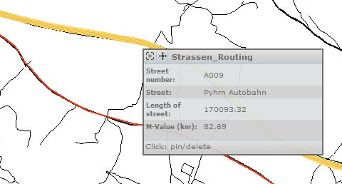Identification result of route data with a MapTip