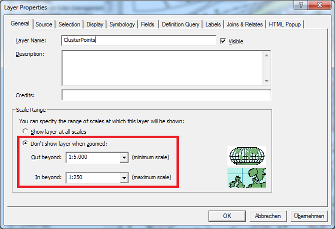 Scale Range in ArcMap Layer Properties dialog