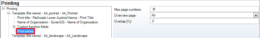 Print series properties - WebOffice category