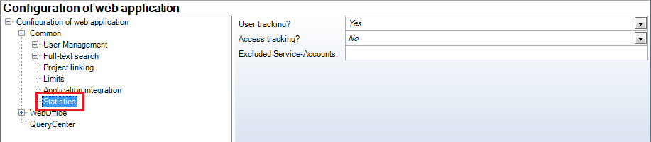 Configuration - Statistic Settings