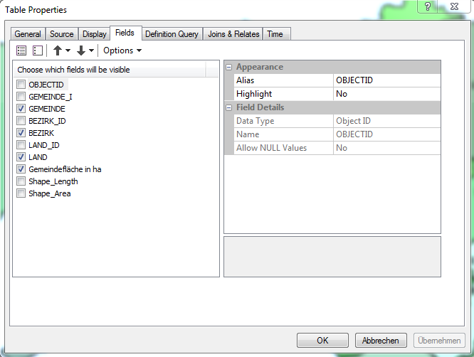 Table properties in ArcMap - define order and visibility of the 'ArcMap-Relate'