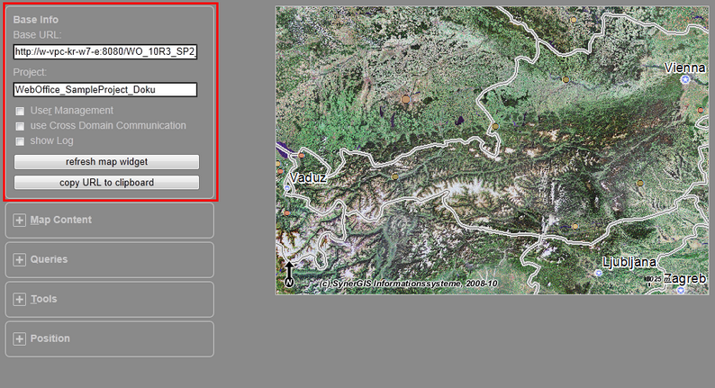 WebOffice map widget test container - Base Info WebOffice map widget test container - Base Info