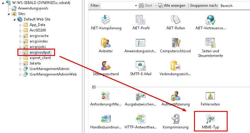 Configuration of the MIME-TYP in IIS