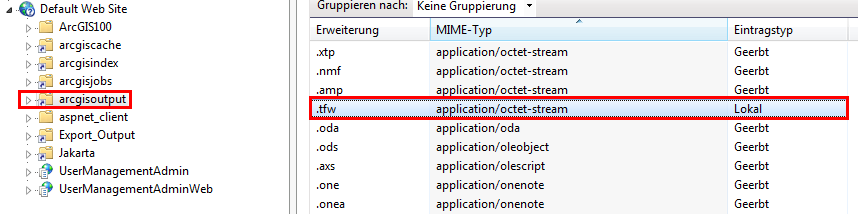 MIME-Typ entry for .tfw