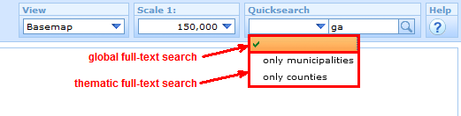 "Global" und "thematic" full-text search in the WebOffice html client