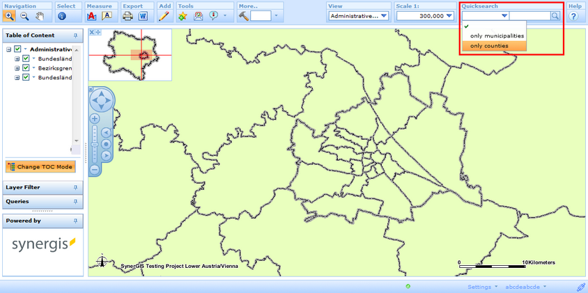 Thematic full-text search in the WebOffice html client