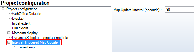 Interval Triggered Map Update configuration - WebOffice category